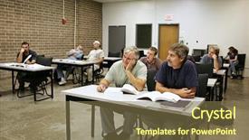  Presentation with math students - Colorful PPT theme enhanced with math cooperative - classroom filled with very bored backdrop and a  colored foreground