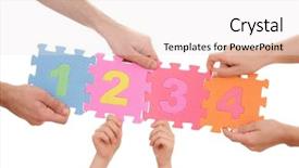  Presentation with nurse and patient holding hands - Presentation theme enhanced with math cooperative - hands holding puzzle with number background and a  colored foreground