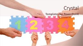  Presentation with number math - PPT layouts with math cooperative - hands holding puzzle with number background and a  colored foreground