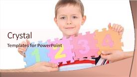  Presentation with number math - Slides having math cooperative - hands holding puzzle with number background and a sky blue colored foreground