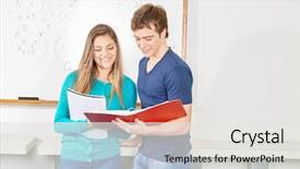  Presentation with learn - Theme with math cooperative - teenage girld and teenage boy background and a  colored foreground
