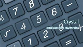  Presentation with calculator - Theme having math decimals - close up of calculator keypad background and a ocean colored foreground