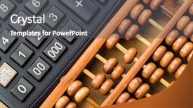  Presentation with calculator - PPT layouts having math decimals - modern calculator and abacus background and a dark gray colored foreground