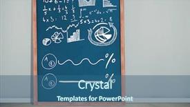  Presentation with math - Cool new PPT theme with math diagrams on blackboard backdrop and a ocean colored foreground