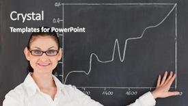  Presentation with scientist - Presentation theme with math distribution - scientist showing charts while standing background and a dark gray colored foreground