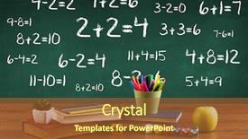  Presentation with back school education - PPT theme enhanced with math education - going back to school concept background and a red colored foreground