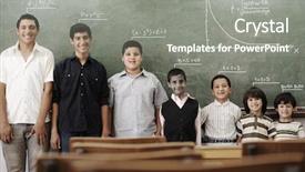  Presentation with generations - Slide set featuring math education - school student generations steps background and a gray colored foreground