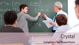  Presentation with math students - Slide deck with math education - teacher with a group background and a lemonade colored foreground