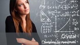  Presentation with thinking - Amazing presentation having math equations - beautiful young school girl thinking backdrop and a gray colored foreground