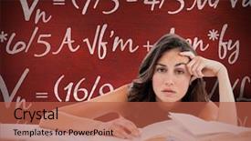  Presentation with student healhty - Audience pleasing PPT layouts consisting of math equations - bored student doing her homework backdrop and a red colored foreground