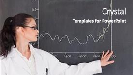  Presentation with scientist - Amazing presentation theme having math equations - female scientist showing charts backdrop and a dark gray colored foreground