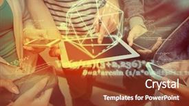  Presentation with math students - PPT layouts having math equations - geometry problem against students using background and a tawny brown colored foreground