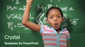  Presentation with unemployment unemployed hand cut word - Theme with math equations - portrait of cute schoolgirl background and a ocean colored foreground