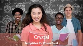  Presentation with black students - Audience pleasing PPT layouts consisting of math equations - stylish students smiling at camera backdrop and a coral colored foreground