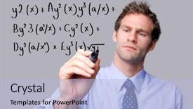  Presentation with math teacher - Audience pleasing presentation consisting of math equations - teacher writing a mathematical equation backdrop and a light blue colored foreground