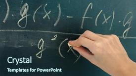  Presentation with elementary education math - Colorful PPT theme enhanced with math formula written on blackboard backdrop and a wine colored foreground