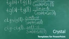  Presentation with math - Amazing slide deck having math formulas on blackboard background backdrop and a ocean colored foreground