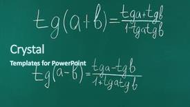  Presentation with math trigonometry - Cool new presentation theme with math formulas on blackboard background backdrop and a ocean colored foreground