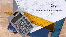  Presentation with math - Audience pleasing presentation consisting of math on copybook page closeup backdrop and a sky blue colored foreground