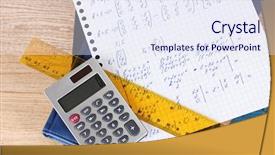  Presentation with math - Beautiful presentation featuring math on copybook page closeup backdrop and a sky blue colored foreground