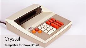  Presentation with calculator - Presentation theme consisting of large vintage calculator background and a lemonade colored foreground