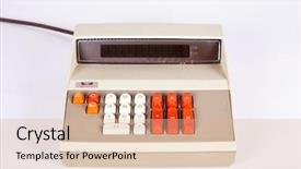  Presentation with calculator - Presentation with math operations - large vintage calculator background and a lemonade colored foreground