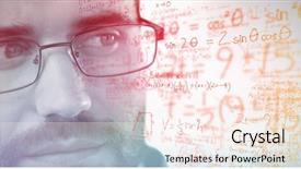  Presentation with grey - Beautiful theme featuring math presentation - man wearing spectacles against grey backdrop and a cream colored foreground