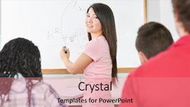  Presentation with math - Presentation having math presentation - student solves a mathematical formula background and a coral colored foreground