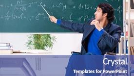  Presentation with wheelchair accessible images at school - Amazing slide set having math presentation - young handsome man in wheelchair backdrop and a ocean colored foreground