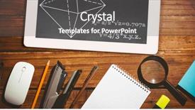  Presentation with math - Colorful presentation theme enhanced with math problems against desk backdrop and a dark gray colored foreground