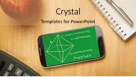  Presentation with math - Beautiful PPT theme featuring math problems against smartphone backdrop and a coral colored foreground