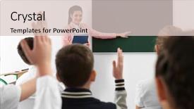  Presentation with classroom - Presentation having math secondary - female teacher conducting lesson background and a lemonade colored foreground