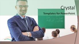  Presentation with classroom strategies - Cool new presentation design with math secondary - handsome confident teacher in classroom backdrop and a  colored foreground