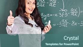  Presentation with blackboard - Beautiful presentation featuring math secondary - happy schoolchild writing on blackboard backdrop and a  colored foreground