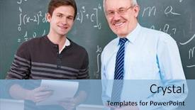  Presentation with math teacher - Theme with math secondary - student with a teacher background and a light blue colored foreground