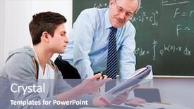  Presentation with math students - Cool new PPT layouts with math secondary - teacher with a group backdrop and a mint green colored foreground