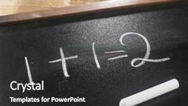  Presentation with coach chalk - Cool new slide deck with math symbols - 1add 1 2 written backdrop and a dark gray colored foreground
