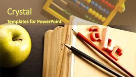  Presentation with abc - Presentation design having math symbols - abc school education background and a coral colored foreground