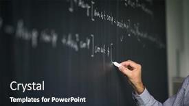  Presentation with math teacher - Slide deck enhanced with math-teacher-by-the-blackboard background and a dark gray colored foreground