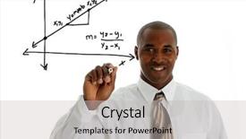  Presentation with math teacher - Colorful slide deck enhanced with math teacher doing a math backdrop and a light gray colored foreground