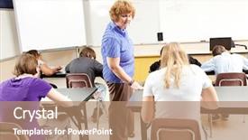  Presentation with math algebra - Presentation design enhanced with math teacher gives a test background and a coral colored foreground