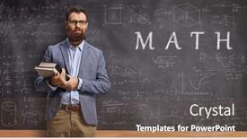  Presentation with math teacher - Presentation theme with math-teacher-holding-books background and a tawny brown colored foreground