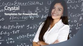  Presentation with math teacher - Colorful slide deck enhanced with math teacher in her classroom backdrop and a dark gray colored foreground
