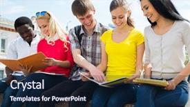  Presentation with university student internship - Amazing slide deck having math test - group of university students studying backdrop and a navy blue colored foreground