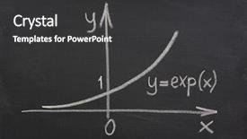  Presentation with chalk - PPT layouts having mathematic graph - exponential growth curve sketched background and a dark gray colored foreground