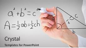  Presentation with marker - PPT layouts consisting of mathematic wallpaper - businessmans hand writing with marker background and a light gray colored foreground