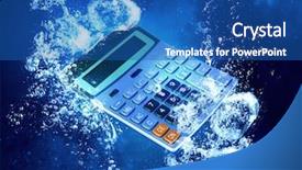  Presentation with clear water - PPT theme featuring mathematic wallpaper - calculator item sink in clear background and a  colored foreground