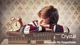  Presentation with stack books - Presentation consisting of mathematic wallpaper - child sleeping on a stack background and a violet colored foreground