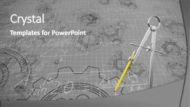  Presentation with compass - Slide deck featuring mathematic wallpaper - computer generated image of drawing background and a gray colored foreground