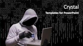  Presentation with anonymous - Presentation design consisting of mathematic wallpaper - digital composite of anonymous criminal background and a black colored foreground